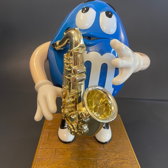 Vintage M&M Candy Dispenser - Blue Saxophone Player! - Picture 7 of 9
